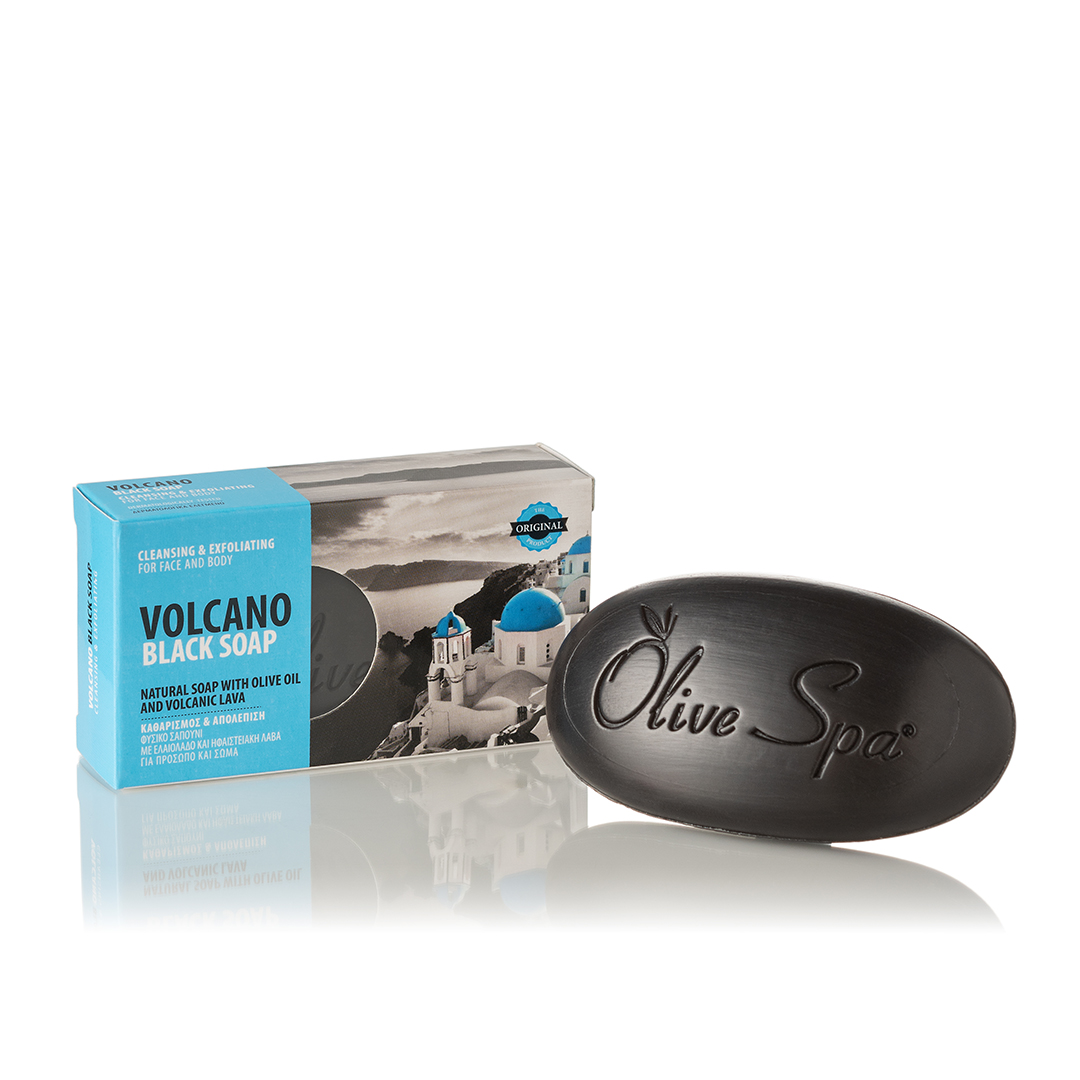 Santo Volcano Black Soap with Olive Oil and Volcanic Lava - Image 1
