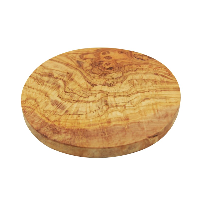 Handmade Round Olive Chopping Board 22cm - Image 1